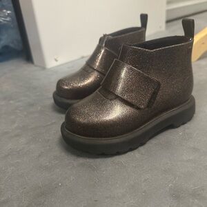 Mini Melissa Sparkly Brown Kids Boots